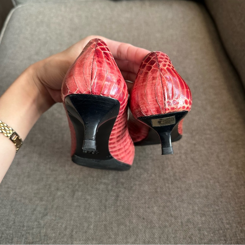 Vintage runway Gucci by Tom Ford pink python kitten heels - Picture 5 of 9